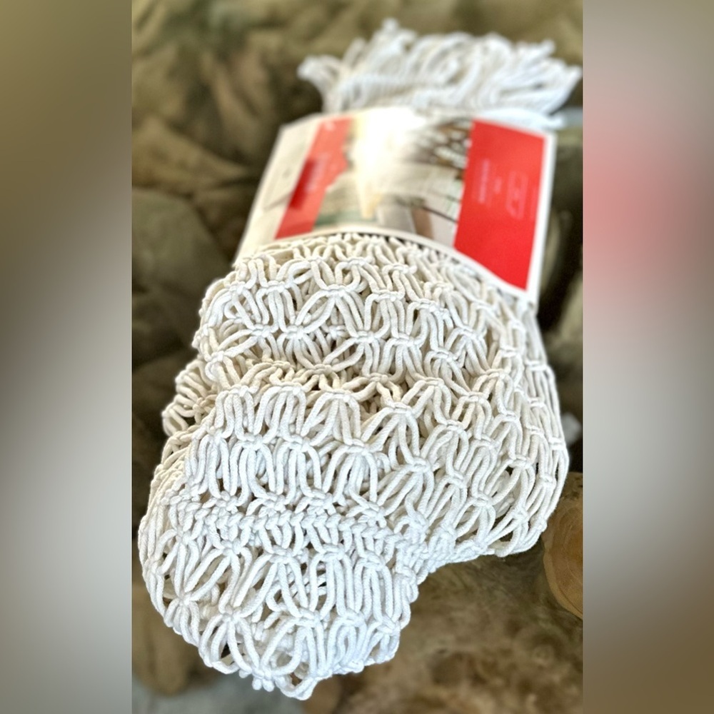 ‼️RARE‼️🎸OPALHOUSE🎸🔥NWT🔥Cotton Macrame Runner in white -72x14 - Picture 6 of 16